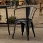 Lancaster Table & Seating Alloy Onyx Black Outdoor Arm Chair Lancaster Table & Seating Alloy Onyx Black Outdoor Arm Chair