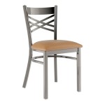Lancaster Table & Seating Clear Coat Finish Cross Back Chair with 2 1/2 Lancaster Table & Seating Clear Coat Finish Cross Back Chair with 2 1/2