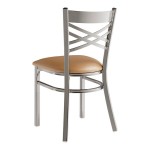 Lancaster Table & Seating Clear Coat Finish Cross Back Chair with 2 1/2 Lancaster Table & Seating Clear Coat Finish Cross Back Chair with 2 1/2