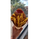 Carnival King 15 oz. Square French Fries Cardboard Fry Cone - 500/Case