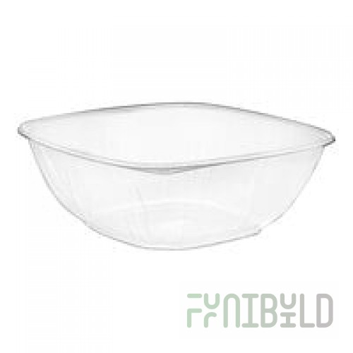 Fineline 15320V2L-CL Super Bowl Plus 320 oz. Clear Square PET Plastic Bowl - 25/Case