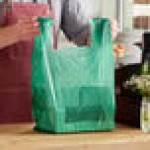 Choice Customizable 1/6 Standard Size Green Unprinted Standard-Duty Plastic T-Shirt Bag - 1,000/Case Choice Customizable 1/6 Standard Size Green Unprinted Standard-Duty Plastic T-Shirt Bag - 1,000/Case