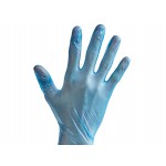 Noble Large Powder-Free Disposable Blue 3 Mil Thick Vinyl Gloves for Foodservice - 100/Box