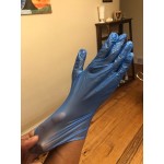 Noble Large Powder-Free Disposable Blue 3 Mil Thick Vinyl Gloves for Foodservice - 100/Box