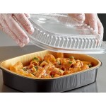 Choice Heavy Duty Smoothwall Black and Gold Medium Oblong Foil Entree / Take-Out Pan with Dome Lid 47.4 oz. - 10/Pack Choice Heavy Duty Smoothwall Black and Gold Medium Oblong Foil Entree / Take-Out Pan with Dome Lid 47.4 oz. - 10/Pack