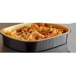 Choice Heavy Duty Smoothwall Black and Gold Medium Oblong Foil Entree / Take-Out Pan with Dome Lid 47.4 oz. - 10/Pack Choice Heavy Duty Smoothwall Black and Gold Medium Oblong Foil Entree / Take-Out Pan with Dome Lid 47.4 oz. - 10/Pack