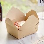 Choice Kraft Microwavable Folded Paper #4 Take-Out Container 7 3/4 x 5 1/2