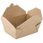 Choice Kraft Microwavable Folded Paper #4 Take-Out Container 7 3/4 x 5 1/2