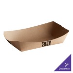 #500 5 lb. Natural Eco-Kraft Customizable Paper Food Tray - 500/Case #500 5 lb. Natural Eco-Kraft Customizable Paper Food Tray - 500/Case