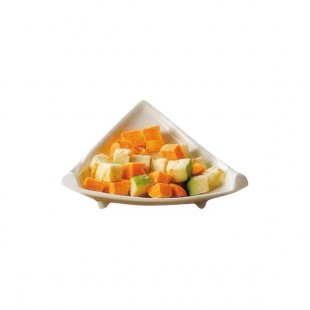 CAC TB-H6 6 oz. Super White Triangle Horn Edge Dish - 36/Case CAC TB-H6 6 oz. Super White Triangle Horn Edge Dish - 36/Case