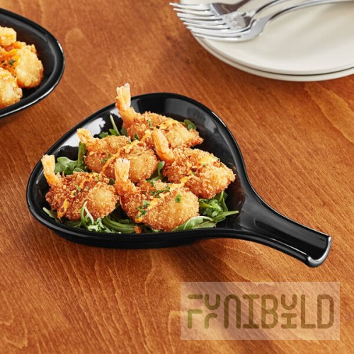 Acopa 10 oz. Black Stoneware Fry Pan Server - 12/Case