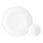 Front of the House Harmony Bento 32 oz. Bright White 2-Compartment Round Porcelain Bowl - 6/Case