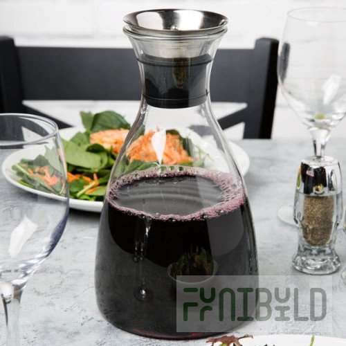 GET GL-CRF-52 Silhouette 52 oz. Glass Decanter with Dripless Stainless Steel Lid