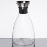 GET GL-CRF-52 Silhouette 52 oz. Glass Decanter with Dripless Stainless Steel Lid