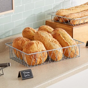 GET WB-954-SV POP Silver Wire Pastry Basket - 18