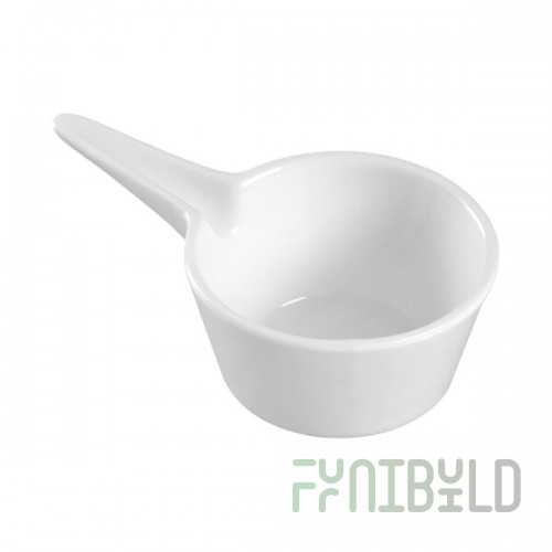 Solia Eskoffie 1.4 oz. Saucepan White Porcelain Mini Dish - 144/Case