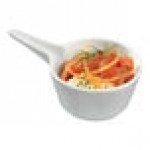 Solia Eskoffie 1.4 oz. Saucepan White Porcelain Mini Dish - 144/Case