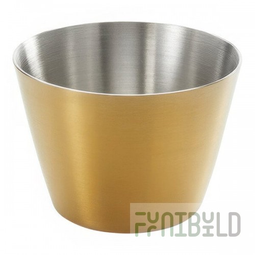 American Metalcraft 2.5 oz. Round Satin Gold Stainless Steel Sauce Cup - 12/Case