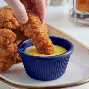 Acopa 4 oz. Blue Fluted Melamine Ramekin - 12/Case
