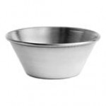 Choice 1.5 oz. Hammered Stainless Steel Round Sauce Cup - 12/Pack