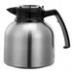 Service Ideas Brew 'N' Pour 64.2 oz. Stainless Steel Coffee Carafe / Server with Black Clock Lid BNP19V4