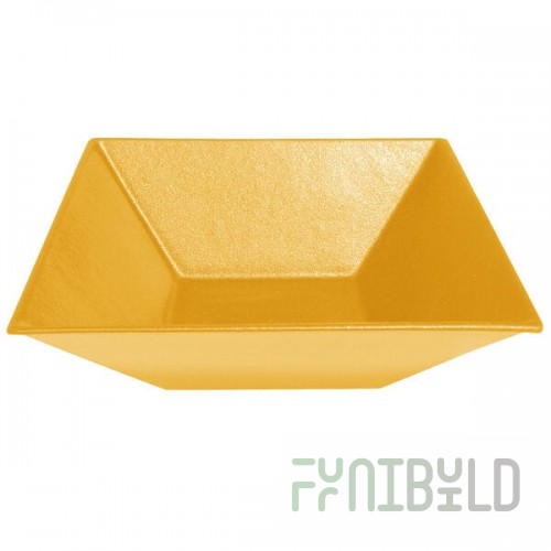 G.E.T. Enterprises BSD16YW Bugambilia 13.5 Qt. Classic Textured Finish Yellow Resin-Coated Aluminum XL Deep Square Bowl