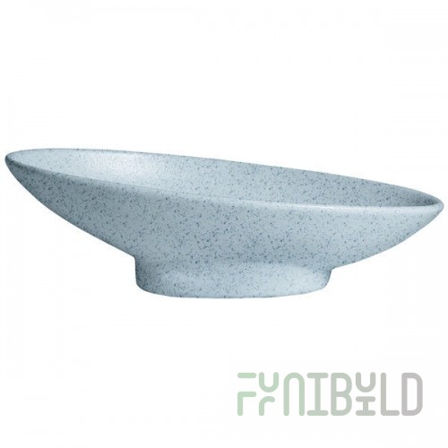 G.E.T. Enterprises BO204-MOD-SB Bugambilia 1.4 Qt. Smooth MOD Finish Sky Blue Granite Resin-Coated Aluminum Deep Large Oval Sphere