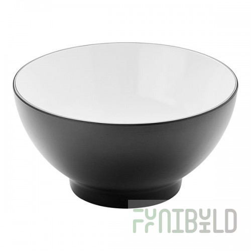 American Metalcraft Dual-Tone 85 oz. Black / White Melamine Bowl