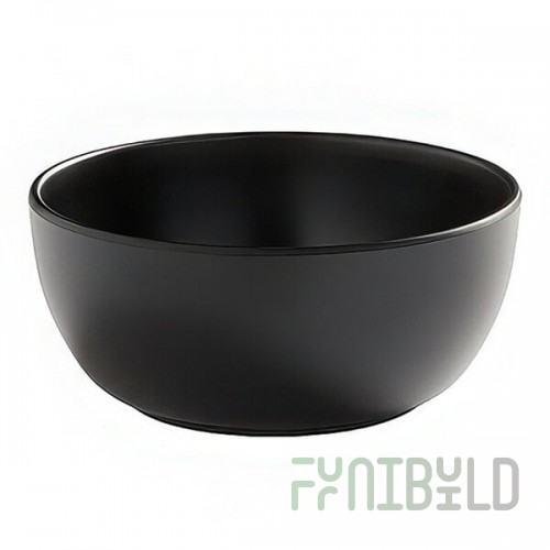 American Metalcraft Ani 16 oz. Black Round Melamine Bowl - 4/Case