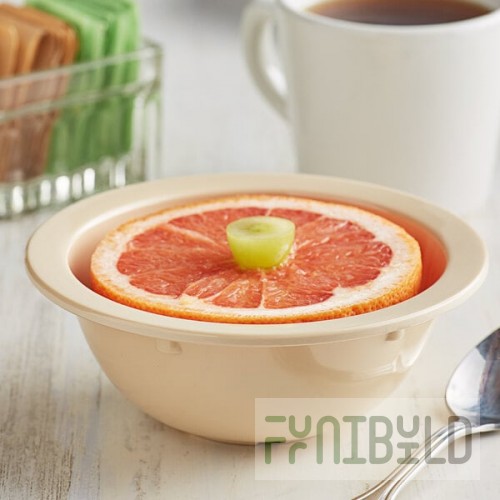 Acopa Foundations 13 oz. Tan Narrow Rim Melamine Grapefruit Bowl - 12/Case