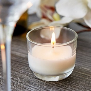 Sterno 40114 PetiteLites 8 Hour Clear Wax Filled Glass Candle - 48/Case Sterno 40114 PetiteLites 8 Hour Clear Wax Filled Glass Candle - 48/Case
