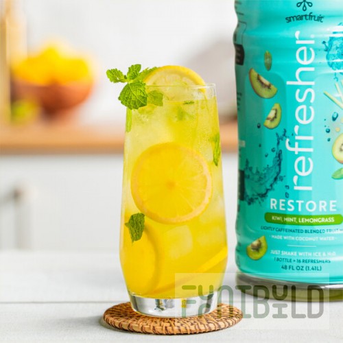 Smartfruit Restore Kiwi / Mint / Lemongrass Refresher Beverage 1:1 Concentrate 48 fl. oz. - 6/Case