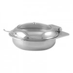 Spring USA Reflection 6 Qt. Round Stainless Steel Induction Chafer with Glass lid 2172-6-37