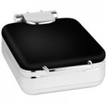 Eastern Tabletop 3995MB Jazz Rock 8 Qt. Rectangular Black Coated Stainless Steel Induction Chafer with Hinged Dome Cover Eastern Tabletop 3995MB Jazz Rock 8 Qt. Rectangular Black Coated Stainless Steel Induction Chafer with Hinged Dome Cover