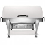 Bon Chef 19140CH Roman Sleek 8 Qt. Dripless Stainless Steel with Chrome Accents Roll Top Chafer with Roman Legs Bon Chef 19140CH Roman Sleek 8 Qt. Dripless Stainless Steel with Chrome Accents Roll Top Chafer with Roman Legs