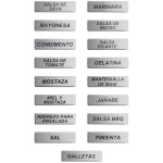 ServSense Magnetic Stainless Steel Condiment Labels for Self Service Station Organizers - Spanish - 17/Pack ServSense Magnetic Stainless Steel Condiment Labels for Self Service Station Organizers - Spanish - 17/Pack