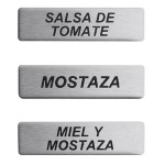 ServSense Magnetic Stainless Steel Condiment Labels for Self Service Station Organizers - Spanish - 17/Pack ServSense Magnetic Stainless Steel Condiment Labels for Self Service Station Organizers - Spanish - 17/Pack