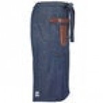 Mercer Culinary M63204DEN Metro Edge Wyatt Indigo Draper Denim Bistro Apron with Brown Leather Details, Towel Holder, and 3 Pockets - 25 1/2 Mercer Culinary M63204DEN Metro Edge Wyatt Indigo Draper Denim Bistro Apron with Brown Leather Details, Towel Holder, and 3 Pockets - 25 1/2