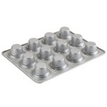 Chicago Metallic 42754 12 Cup 3 oz. Glazed Aluminized Steel Mini Crown Muffin Pan - 10 5/8