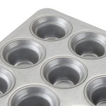 Chicago Metallic 42754 12 Cup 3 oz. Glazed Aluminized Steel Mini Crown Muffin Pan - 10 5/8