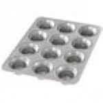Chicago Metallic 42754 12 Cup 3 oz. Glazed Aluminized Steel Mini Crown Muffin Pan - 10 5/8