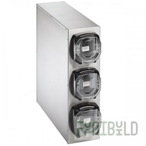 Vollrath K58823 LidSaver® 3 Stainless Steel 3-Slot Vertical Countertop Lid Dispenser Cabinet