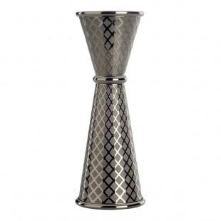 Barfly® 1 oz. & 2 oz. Gun Metal Black Diamond Lattice Japanese Style Jigger M37202BK