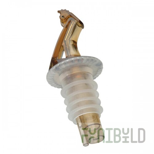Precision Pours 999 RA F Rum Amber Free Flow Liquor Pourer with Fliptop - 12/Pack