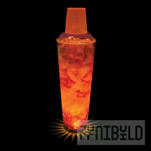 24 oz. Customizable Plastic Shaker with Orange LED Light - 25/Case