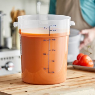 Carlisle 22 Qt. Translucent Round Polypropylene Food Storage Container Carlisle 22 Qt. Translucent Round Polypropylene Food Storage Container