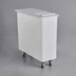 Baker's Lane 27 Gallon / 430 Cup White Slant Top Mobile Ingredient Storage Bin with Sliding Lid & Scoop Baker's Lane 27 Gallon / 430 Cup White Slant Top Mobile Ingredient Storage Bin with Sliding Lid & Scoop