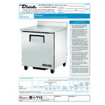 True TWT-27F-HC LH 27 5/8 True TWT-27F-HC LH 27 5/8