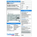 Continental Refrigerator RA60N-12M-D 60
