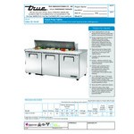 True TSSU-72-16-HC 72 3/8 True TSSU-72-16-HC 72 3/8